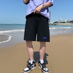 YD33202-P25 港风潮牌亚麻短裤男大码棉麻五分裤男中裤沙滩裤图片