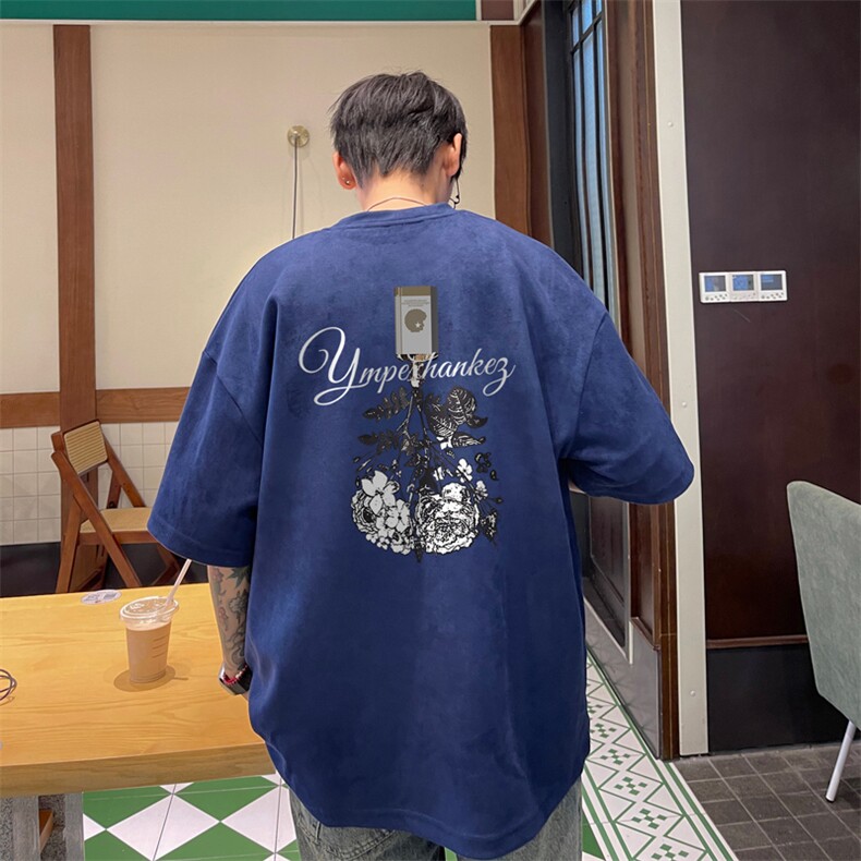 量大优供视频重磅麂皮绒短袖T恤男JPDX193-特P19,男装T恤,电商B367