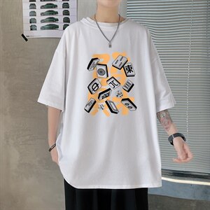 短袖男夏宽松纯棉T恤男百搭港风韩版情侣中性日系潮DT0267P20