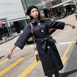 大货已出 秋季新款明线设计风衣外套 浙宝262A-A005,女装风衣,Yologo