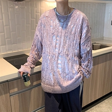 男美式复古重磅针织衫夏季新款ins潮牌，男装针织衫/毛衣，星座716-2