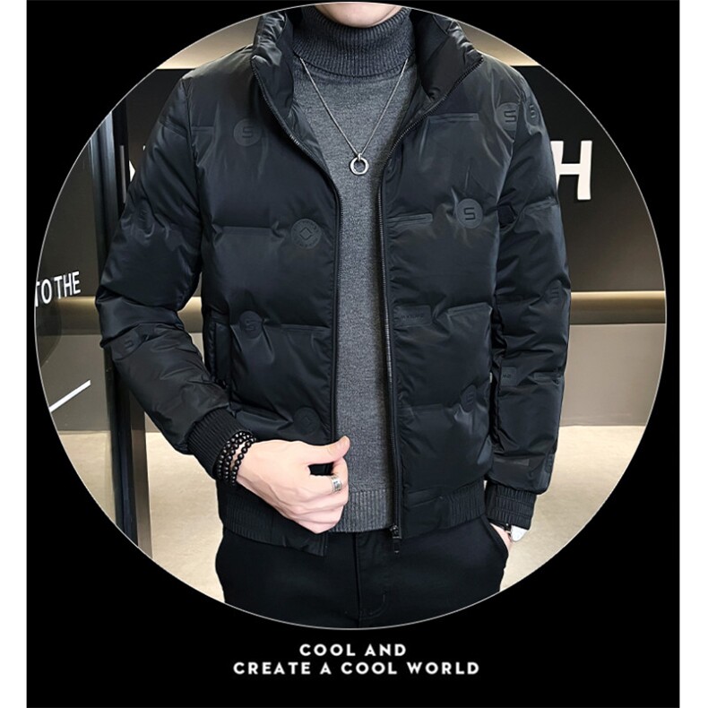 羽绒服男士立领潮牌白鸭绒御寒加厚保暖韩版青年短款外套帅气男装图片