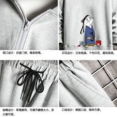 TK6014-P85开衫连帽卫衣套装男运动套装两件套网格挂拍，男装卫衣，电商A040A