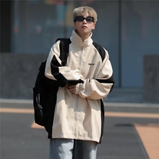 日系cityboy印花情侣冲锋衣夹克男2024秋季潮牌山系连帽外套，男装夹克，星座716-3