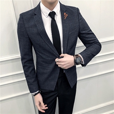 秋冬新款休闲西服男修身商务大码青年韩版单西加绒加厚男士小西装，男装西服，星座505-2（原电商A260-1)