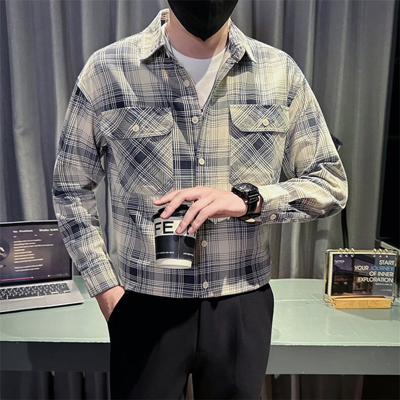 新款社会小伙秋冬男加厚寸衫型夹克男店主棉外套JK540-P68 控98图片