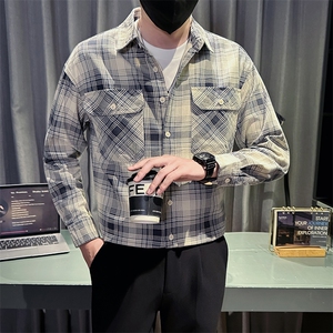 新款社会小伙秋冬男加厚寸衫型夹克男店主棉外套JK540-P68 控98图片