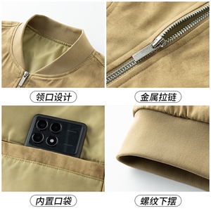 男士夹克新款棒球领夹克男飞行服W105P70图片