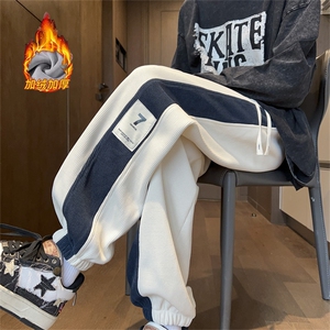 K77批50控68 加绒批55控78加绒加厚休闲裤男宽松束脚卫裤男长裤子图片