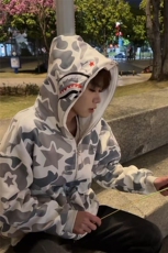 美式高鲨鱼拉链刺绣卫衣男女同款情侣春秋薄款hiphop原创连，男装卫衣，星座505-2（原电商A260-1)