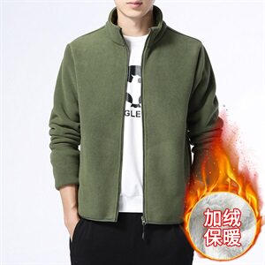 M-8XL男大码立领遥粒绒加肥加大码夹克外套 5032-1_9810图片