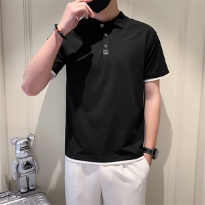 社会小伙轻熟店主风假两件袖子polo衫t恤男A210-A317-P58控78图片