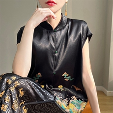 无袖背心坎肩马甲复古风汉服时尚气质百搭大码上衣，女装马甲，绒宛羊绒