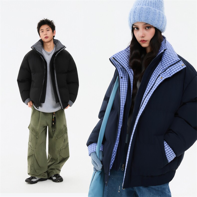 冬季新品得物美式潮流高品质格子加绒加厚棉衣外套棉服MY5566-P88图片