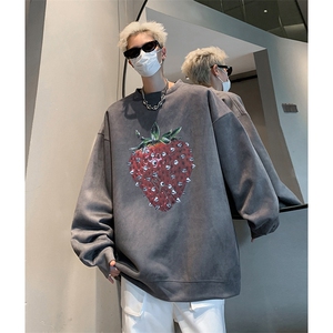 抖音得物供货 提供视频 秋冬重磅美式麂皮绒圆领卫衣 JY332图片
