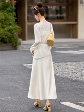 2026年夏季新款简约风镂空针织衫上衣吊带两件套时尚连衣裙套装，女装套装/套裙，米尚