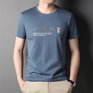 短袖t恤男士2023新款圆领体恤衫夏季半袖青年中袖薄款上衣服潮流图片