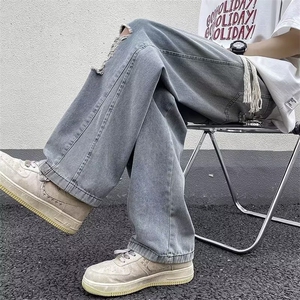 潮牌ins渐变破洞牛仔裤男夏季美式高街直筒宽松阔腿裤 K7069-P38图片