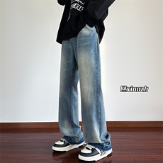 XZ616秋季新款水洗简约直筒微喇休闲裤牛仔裤TY1017P65控78，男装牛仔裤，星座512A（原616）