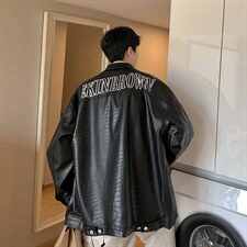 2026港风工装皮衣中性休闲宽松潮流大码M-5XL夹克JK7757P90控128，男装夹克，星座227-7