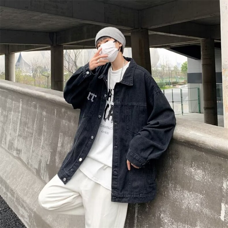 长袖潮流慵懒百搭夹克简约翻领男潮标准文艺青春流行ins日常秋冬图片