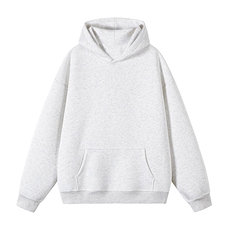 抖音得物高品质二开26春装美式高街无帽绳光板纯色连帽卫衣XS056，男装卫衣，电商A486-1