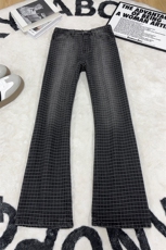 B221美式ins高街暗黑提花修身微喇牛仔裤LK26631-特P45控78，男装牛仔裤，电商B221