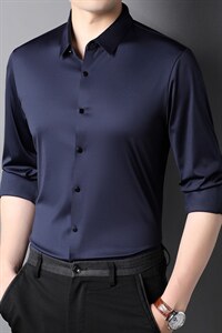 HPN999男式服装秋季新款衬衫男长袖翻领休闲四季可穿衬衣P73图片