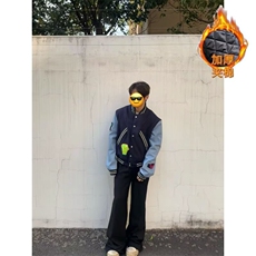1506-1/J55621/P78美式复古拼接徽章刺绣毛呢棒球服夹克男女潮牌，男装夹克，星座1506-1