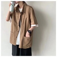 男新款宽松型纯色气质潮流夏季潮短袖青春流行文艺原宿衬衫XXG84，男装T恤，星座208-5