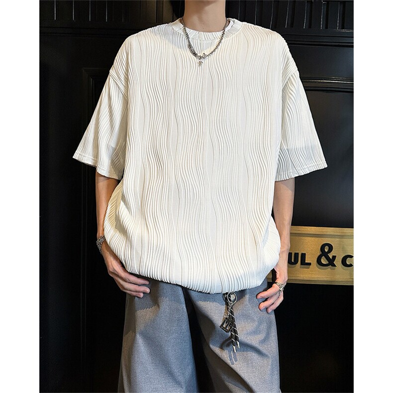 8XL-M特大码夏季短袖冰丝皱感透气T恤男潮垂感宽松半袖DX305P45,男装T恤,电商D206-1