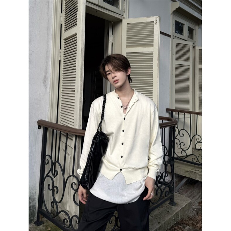 老钱短款合身廓形优雅毛衣针织开衫长袖外套cleanfit男M856-P75，男装针织衫/毛衣，星座918-1