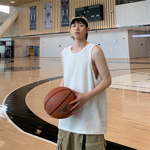 8XL-M特大码无袖T恤男肌理感冰丝坎肩运动篮球背心男DX320P30