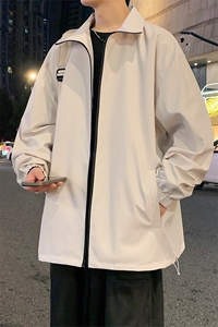 港风双面穿渐变上衣夹克宽松落肩立领冲锋衣外套 JK906 P75图片