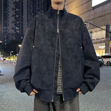 数据款棒球领飞行夹克雾感夹克街头教练翻领外套26183P60，男装夹克，电商A128