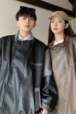 港风肩膀民族风大码M-5XL夹克男情侣皮衣男女外套男JK8756P110控，男装民族服装，星座227-7