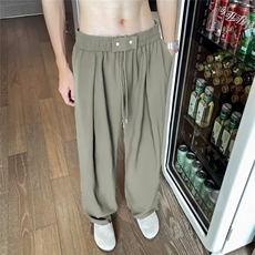 凉感冰丝裤子男女款夏季薄款青少年垂坠感直筒宽松拖地裤-XK2893，男装休闲裤，星座601-2