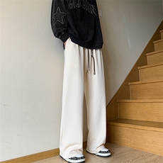 8XL-M特大码休闲裤男生简约休闲日系宽松直通长裤胖子男K933P40，男装休闲裤，电商D206-1