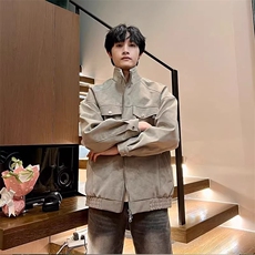 Cleanfit美皮夹克男士春秋季新潮品牌立领麂皮夹克工作服帅，男装夹克，星座1210-1
