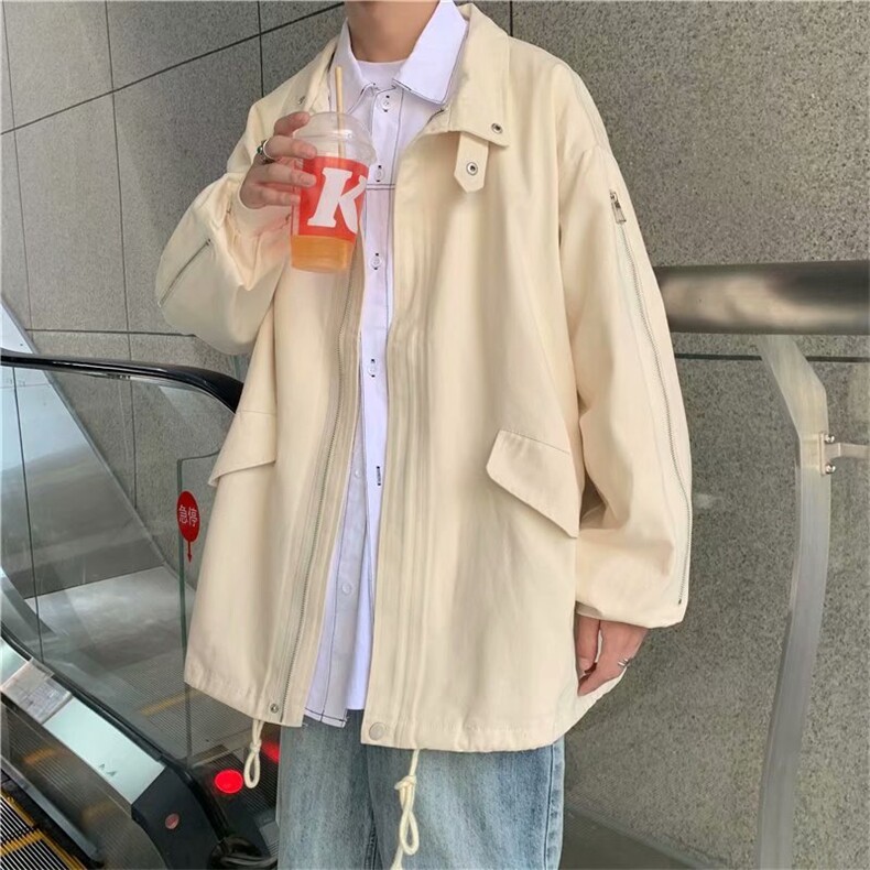 小熊外套bf风宽松港风ins潮超火休闲工装夹克男秋季潮牌JK452-P60,男装夹克,星座1008-2