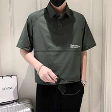 23年夏季男士翻领T恤B226-8032-p4890%锦纶10%氨纶，男装T恤，电商A210