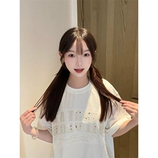 万针全刺绣工艺抖音得物高品质260克重磅纯棉双纱美式高街短袖T恤，男装T恤，电商A486