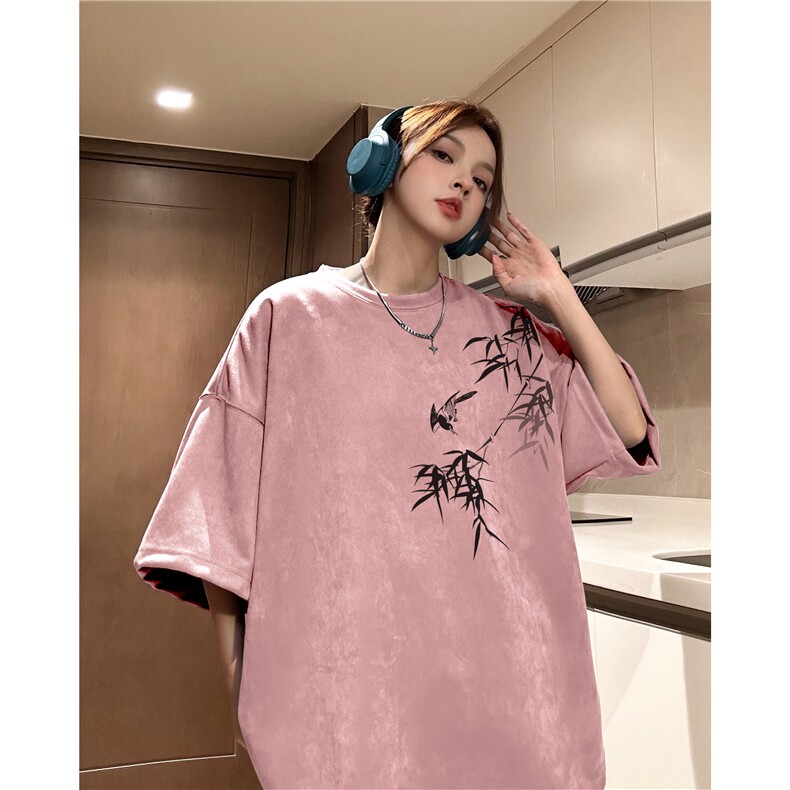 得物抖音直播高品质麂皮绒风印花宽松短袖djp298-特批23控39,男装T恤,星座605(原A050)