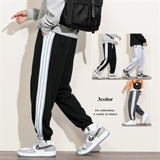 2021秋季白墙新日系大港风码男运动条纹垂感卫裤休闲裤K2069-P40，男装休闲裤，电商A001