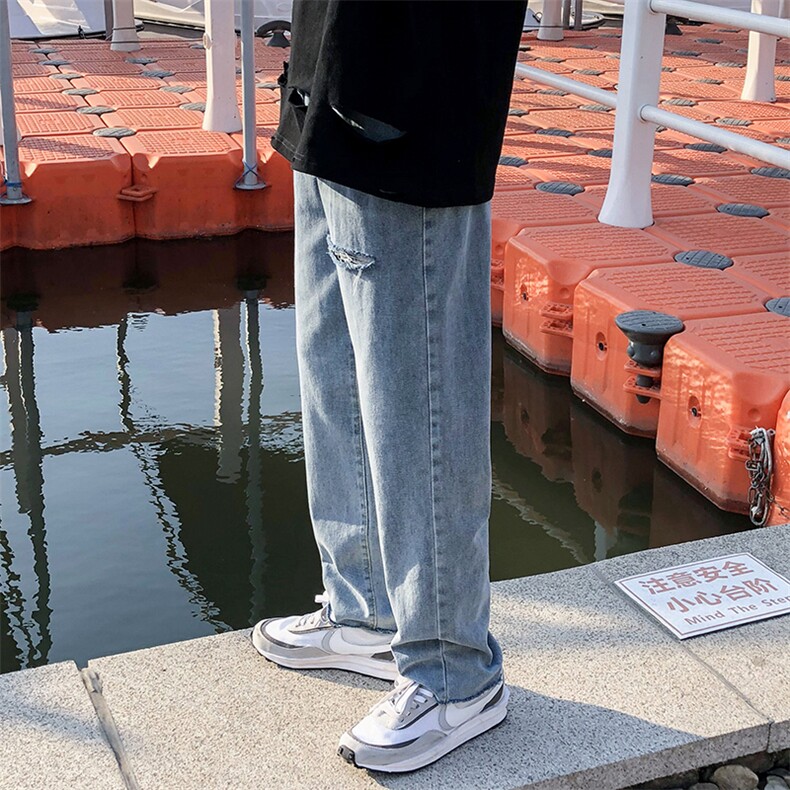 2021夏季毛边破洞裤九分裤韩版潮流刮烂牛仔裤休闲乞丐裤s197,男装牛仔裤,星座1008