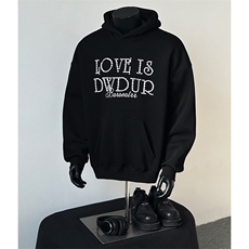 【有货】DWY80-特P72美式复古珍珠加绒卫衣男女LOVE重磅帽衫潮，男装卫衣，星座603-2