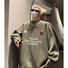 抖音得物供货提供视频秋冬重磅美式麂皮绒圆领卫衣JY346，男装卫衣，电商A486