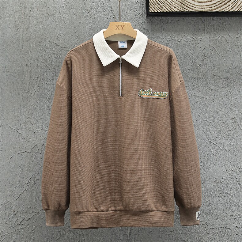 新款POLO衫灰墙挂拍华夫格休闲套头上衣PL3317-P39控68,男装卫衣,星座717