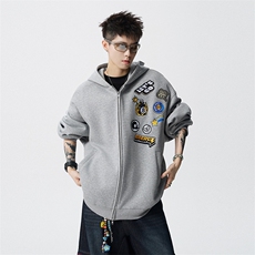 连帽刺绣夹克重磅简约经典高级休闲百搭潮流夹克外套JK1374-P108，男装夹克，星座1103-3