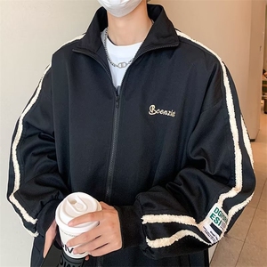 外套ins潮高级感半高领棒球服夹克男春秋款设计感小众 W195图片